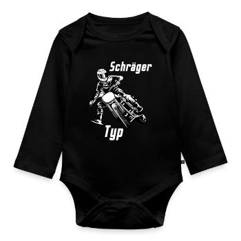 Schraeger type motorcycle - Organic Longsleeve Baby Bodysuit - black - Front