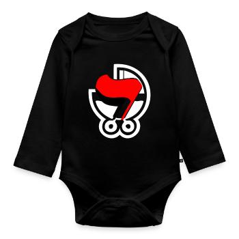 ANTIFA - Organic Longsleeve Baby Bodysuit - black - Front