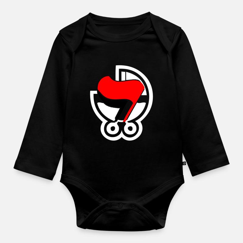 ANTIFA - Body ecologico per neonato a manica lunga - nero