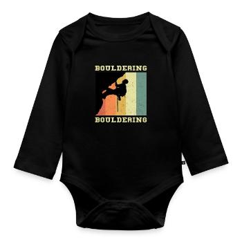 Bouldering Bouldering - Organic Longsleeve Baby Bodysuit - black - Front
