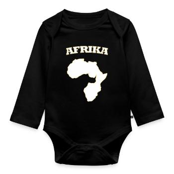 Afrika Africa - Baby Bio-Langarm-Body - Schwarz - Vorne