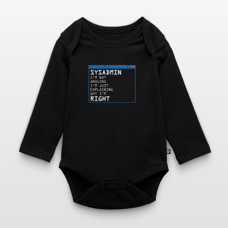 System Admin Administrator Computer Programmierer Baby Bio-Langarm-Body