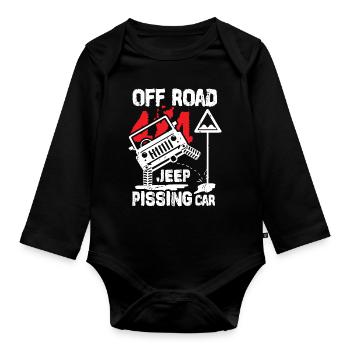 Jeep Hors-piste Pissing - Body Bébé bio manches longues - noir - Devant