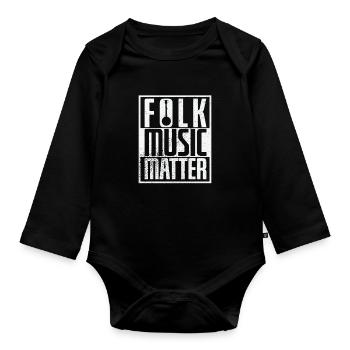 Musique "Folk Music Matter" - Body Bébé bio manches longues - noir - Devant