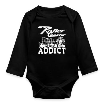 Roller Coaster Addict - Baby Bio-Langarm-Body - Schwarz - Vorne