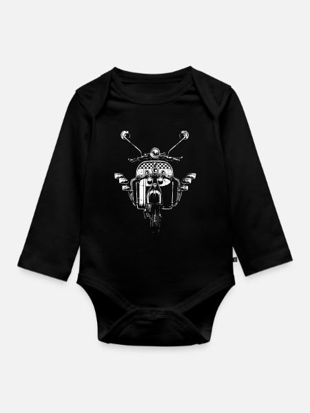 Scooter Roller Mod - Organic Longsleeve Baby Bodysuit - black