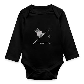 hippotenuse - Organic Longsleeve Baby Bodysuit - black - Front