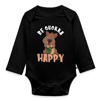 Quokka - Body Bébé bio manches longues - noir - Devant