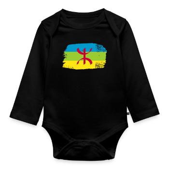 Amazigh - Baby Bio-Langarm-Body - Schwarz - Vorne