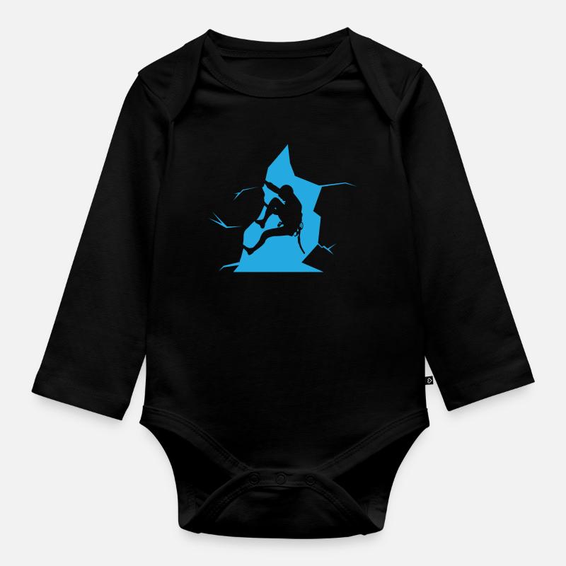Klettern - Baby Bio-Langarm-Body - Schwarz