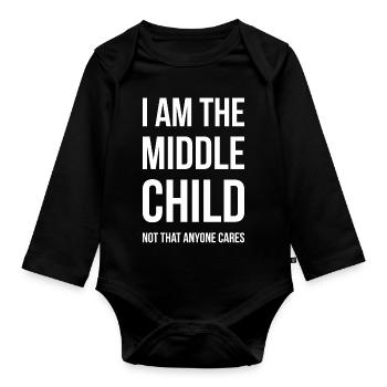 Mittleres Kind I - Baby Bio-Langarm-Body - Schwarz - Vorne