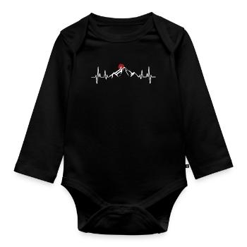 Randonnée Alpinisme Escalade Cardiaque Puls - Body Bébé bio manches longues - noir - Devant