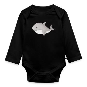 Requins - Body Bébé bio manches longues - noir - Devant