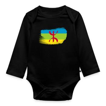 Amazigh - Baby Bio-Langarm-Body - Schwarz - Vorne