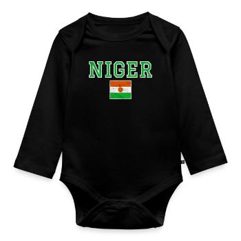 Niger - Organic Longsleeve Baby Bodysuit - black - Front
