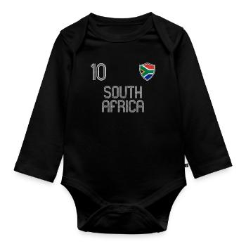 Südafrika Fußball Mannschaft - Baby Bio-Langarm-Body - Schwarz - Vorne