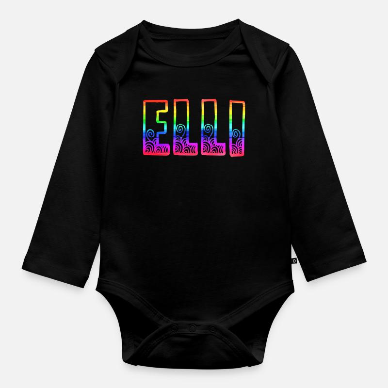 elli rs regenbogen - Baby Bio-Langarm-Body - Schwarz