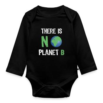 Umwelt There is no planet B - Baby Bio-Langarm-Body - Schwarz - Vorne