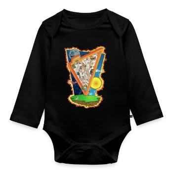 Endless Chase part 2 - Organic Longsleeve Baby Bodysuit - black - Front