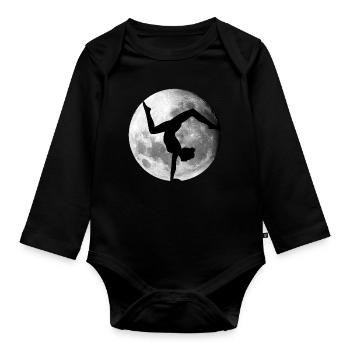 Mond Akrobatik Turnen Gymnastik - Baby Bio-Langarm-Body - Schwarz - Vorne