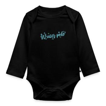 Water Polo Water Pool Water Polo Sports - Organic Longsleeve Baby Bodysuit - black - Front