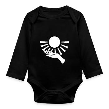 Mains Soleil - Body Bébé bio manches longues - noir - Devant