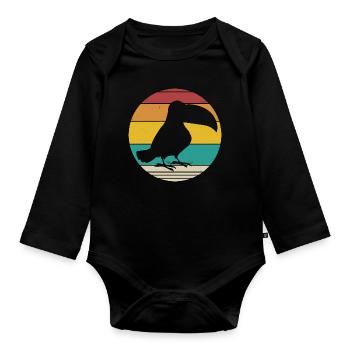 Vintage Toucan - Body Bébé bio manches longues - noir - Devant