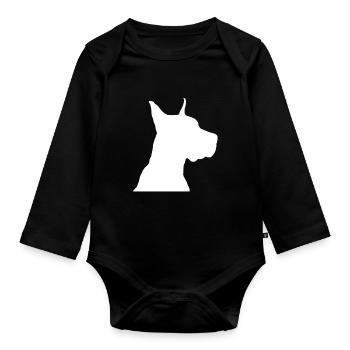 Doberman - Body Bébé bio manches longues - noir - Devant