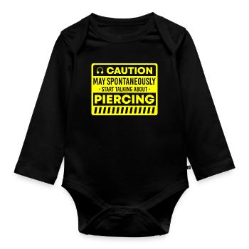 Humour pierceur - Body Bébé bio manches longues - noir - Devant