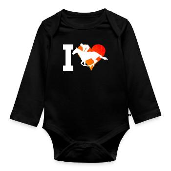 Dressour Racing Riding Riders Show Jumping - Organic Longsleeve Baby Bodysuit - black - Front