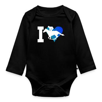 Racing Horse Riding Hunting Riding Riding - Organic Longsleeve Baby Bodysuit - black - Front