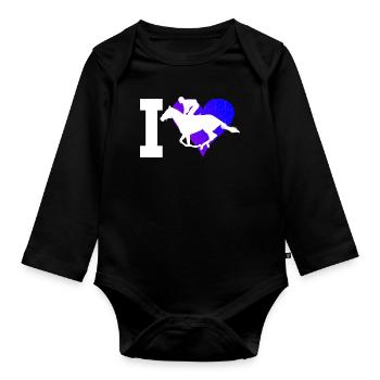 Show jumping Riding Riders Hunting - Organic Longsleeve Baby Bodysuit - black - Front