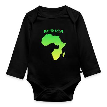 Africa - Baby Bio-Langarm-Body - Schwarz - Vorne