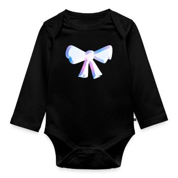 schleife symbol fliege glitzer rosa - Baby Bio-Langarm-Body - Schwarz - Vorne