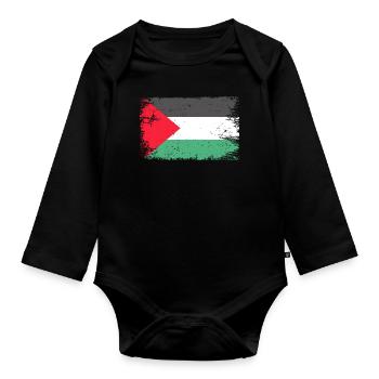Palästina - Baby Bio-Langarm-Body - Schwarz - Vorne