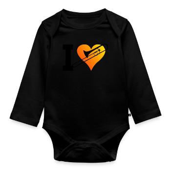 Trombonists Ladies Tenor Trombone Trombonist - Organic Longsleeve Baby Bodysuit - black - Front