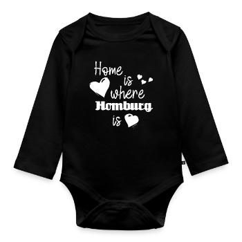 Zuhause in Homburg - Home is where Homburg is - Baby Bio-Langarm-Body - Schwarz - Vorne