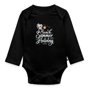 Beach Summer Holiday Holiday Leisure Holidays - Organic Longsleeve Baby Bodysuit - black - Front