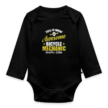Voici à quoi ressemble génial Bicycle Mechanic - Body Bébé bio manches longues - noir - Devant