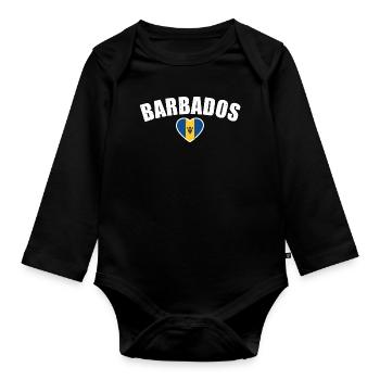Barbade Barbade Drapeau Barbadien - Body Bébé bio manches longues - noir - Devant