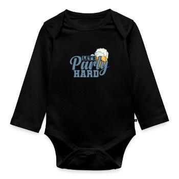 Let's Party Hard Celebrations Dancing Music - Organic Longsleeve Baby Bodysuit - black - Front