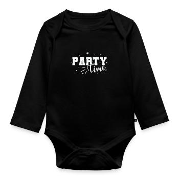 Party Time Celebrations Music Friends Dancing - Organic Longsleeve Baby Bodysuit - black - Front