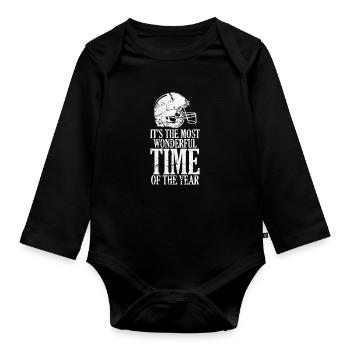 It's the Most Wonderful Time of the Year - Organic Longsleeve Baby Bodysuit - black - Front