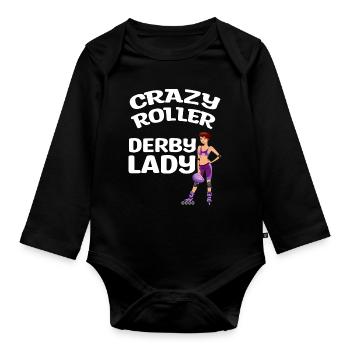 Roller Derby | Sports Player Team Trainer - Organic Longsleeve Baby Bodysuit - black - Front