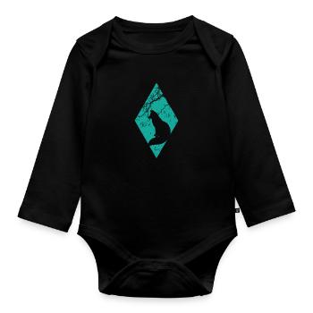 Fox under a tree Wilderness animal - Organic Longsleeve Baby Bodysuit - black - Front