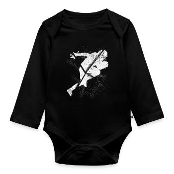 Joueur de football américain Grunge Splash USA Sports - Body Bébé bio manches longues - noir - Devant
