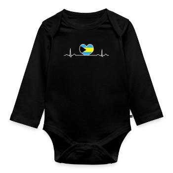 Bahamas - Body Bébé bio manches longues - noir - Devant