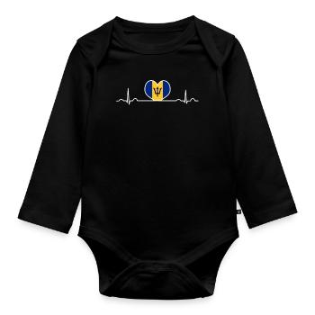 Barbados - Organic Longsleeve Baby Bodysuit - black - Front