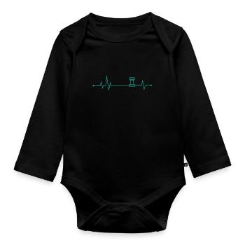 Heartbeat Chess Tower Casse-tête Jeu de société - Body Bébé bio manches longues - noir - Devant