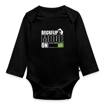 Backflip Mode On Parkour Sport Training - Organic Longsleeve Baby Bodysuit - black - Front